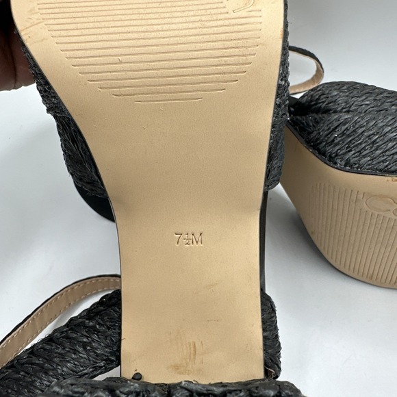 NEW Calvin Klein Lessia Ankle Strap Block Platform Heel Raffia Woven Sz 7 1/2 - Picture 9 of 10